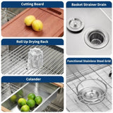 33 Undermount Workstation Sink-33 x 19 Inch Undermount Stainless Steel Kitchen Sink 18 Gauge, W1386P310820