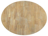 Farmhouse Round Extendable Dining Table with 16" Leaf Wood Kitchen Table 08336730