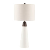 ZNTS Triangular Ceramic and Wood Table Lamp B03596586