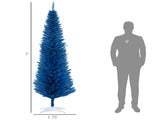 Blue 7FT Decorated Pencil Christmas Tree, 499 Realistic Branch Tips & Sturdy Plastic Stand for 78533440