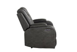 LED & Power Recliner Chair Made With Faux Leather in Gray 659436262294