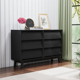 6 Drawer Double Dresser Features Vintage-style and Bevel Design W578P170159