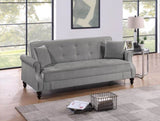 Contemporary Living Room Adjustable Gray Burnt-Out Fabric Couch Plush Storage Couch 1pc Futon B011P163901