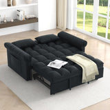 Loveseats Sofa Bed with Pull-out Bed,Adjsutable Back-Black W487P263842