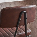 Industrial Bar Stools Set of 2, Counter Height Chairs with PU Leather Upholstery & Metal Frame, W1901P264279