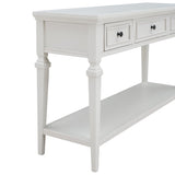 ZNTS TREXM Classic Retro Style Console Table with Three Top Drawers and Open Style Bottom Shelf, Easy WF199599AAK