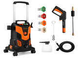 Orange Black 2300 PSI Electric Pressure Washer with 4 Quick-Connect Nozzles & Soap Bottle, 1900W 28713643