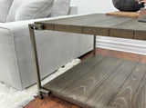 Corbeta Metal Frame Wood Living Room Coffee Table with Casters T2574P164640