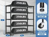 36"W x 14"D x 71"H Storage Shelves, 5-Tier Shelf, Heavy Duty Garage Shelving Unit with Wheels , 70009522