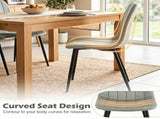 Set of 4 Mid-Century Modern Upholstered Dining Chairs, High Resilience Sponge Curved Seat Sturdy 87770576