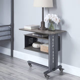 ZNTS Gunmetal Accent Table and Wall Shelf Set B062P189171