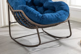 Outdoor Rattan Rocking Chair,Padded Cushion Rocker Recliner Chair Outdoor for Front Porch, Living W640105286
