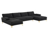 U-Shaped 4-Seat Indoor Modular Sofa Black--Same type97152732 36749210