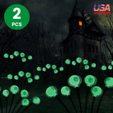 ZNTS 4Packs Solar Scary Eyeballs Lights Outdoor Halloween Decoration Swaying Light Halloween Path Lights 44500694