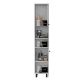 Hobart Pantry, Four Legs, Three Interior Shelves, Two Shelves, Two Cabinets -White B07091871