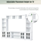 Minimalism Entertainment Wall Unit with Bridge, Modern TV Console Table for TVs Up 68789193