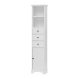 ZNTS White Tall Bathroom Cabinet, Freestanding Storage Cabinet with 3 Drawers and Adjustable Shelf, MDF WF298152AAK