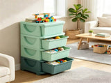 Green 4 Tier Kids Storage Cabinet 4 Drawers Toy Organizer, for Bedroom, Nursery, Living Room, 23497792
