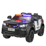 ZNTS 12V Kid Ride on Police Car with Parental Remote Control, Battery Powered Electric Truck with Siren, W2181137526