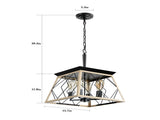 4-Light Farmhouse Chandeliers For Dining Room Oak NEW SKU W1340P206639 W134070875