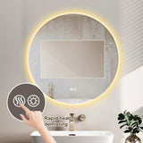 Round LED bathroom mirror with light wall-mounted makeup mirror with adjustable color temperature W2071P313051