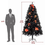 FCH 7ft 1500 Branch PVC Branch Iron Bracket Christmas Tree Black 57946821