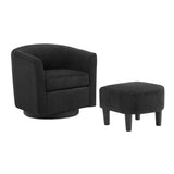 Swivel Accent Chair 360&deg Comfy Recliner Corduroy Arm Chair Single Sofa with Ottoman for Living Room W2582P179931