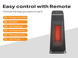 23" 1500W Portable Electric Heater with 3 Heat Settings, 70&deg Oscillation, Timer, Remote Control, 62390629