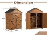 39.56"L x 22.04"W x 68.89"H Outdoor Storage Cabinet Garden Wood Tool Shed Outside Wooden Closet with 38532261