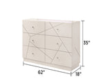 Manhattan Dresser Geometric Design with Lacquer Finish & Red Velvet-Lined Drawers for Modern G150108682