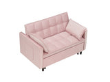 Modern velvet sofa, sofa pull-out bed, small love seat casual sofa with back, with pillow, pockets, 82640220