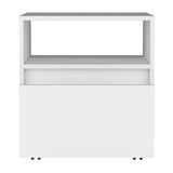 Nightstand 20"H, with One Open Shelf, 1 Drawer and Casters, White B097133213