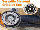5 Inch Concrete Surfacing Grinder, 1500W 14A Motor, 7 Adjustable Speed Angle Grinder Kit with 30641062