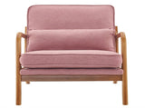 Oak Armrest Oak Upholstered Single Lounge Chair Indoor Lounge Chair Pink 54837956