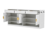 U-Style Farmhouse Sideboard with 3 Drawers & 4 Doors,59.1" Multi-Functional Storage Buffet with N711P345213K