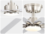 52-Inch Smart Ceiling Fan With Lights,6 Wind Speed,With 8 Black ABS Blades,Voice Remote,Fan For W934P340011