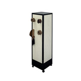 Four sided rotating pegboard display stand made of MDF and aluminum alloy for craft display, vendor W2221P191203