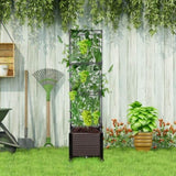Expandable Rustproof Raised Garden Bed Planter - 62.99in Tall with Trellis, Automatic Water 18741243