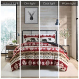 King/Cal King Print Sherpa Comforter Set B035100528