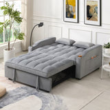 Modern Velvet Loveseat Futon Sofa Couch w/Pullout Bed,Small Love Seat Lounge Sofa with adjustable W2297P224268