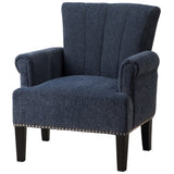 ZNTS Accent Rivet Tufted Polyester Armchair ,Navy Blue PP212520AAW