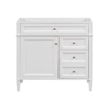 36'' Bathroom Vanity without Top Sink, Modern Bathroom Storage Cabinet with 2 Drawers and a Tip-out N710P186084K