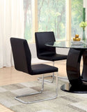 ZNTS Modern Elegance Black Color Leatherette 2pcs Dining Chairs Chrome Metal Legs Dining Room Side Chairs B011P178972