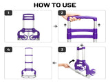 Portable Aluminium Cart Folding Dolly Push Truck Hand Collapsible Trolley Luggage Purple 09846099