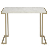 White and Champagne Sled Base Sofa Table B062P181382