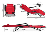 Portable Dual Purposes Extendable Folding Reclining Chair Red 11154818