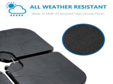 130 lbs Outdoor Cantilever Umbrella Base, 4-Piece Square Offset Umbrella Stand Plate Set, Water and 14513616