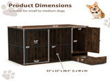 Coffee 2-in-1 Dog Crate End Table with Pull-Out Feeder, Chew-Resistant Metal Tube Pet Furniture for 11337907