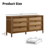 Vichy Wood and Rattan 6-Drawer Dresser T2574P290543