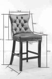 ZNTS Contemporary Velvet Upholstered Barstools with Button Tufted Decoration and Wooden Legs, and Chrome W1143P177582